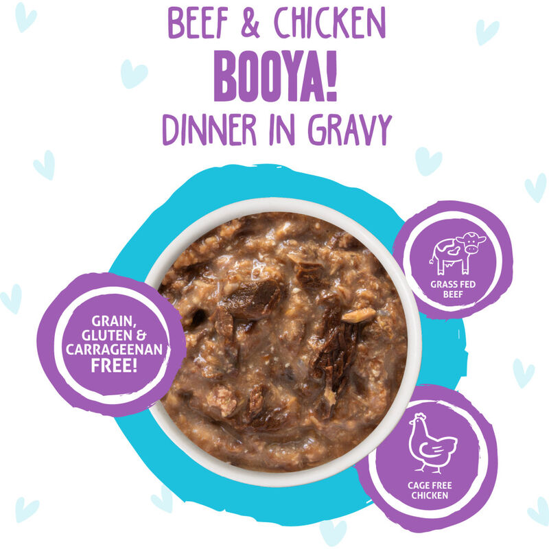 B.F.F. Best Feline Friend OMG Gravy! Wet Cat Food, Booya!, Beef & Chicken, 2.8-oz image number null