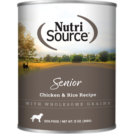 NutriSource Grain Inclusive Canned Dog Food, Senior, 13-oz