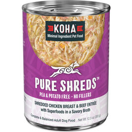 Koha Pure Shreds Canned Dog Food, Chicken & Beef