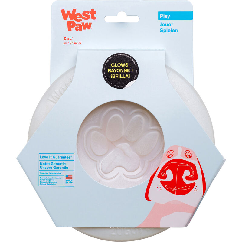 West Paw Zogoflex Dog Toy, Zisc, Glow, Large image number null