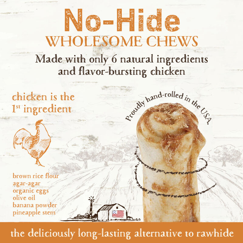 Earth Animal No-Hide Roll Dog Treat, Chicken image number null