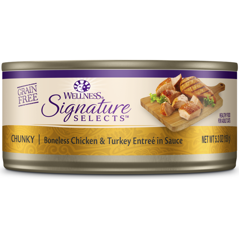 Wellness Core Signature Selects Canned Cat Food, Chunky, Chicken & Turkey, 5.3-oz image number null