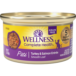 Wellness Complete Health Pate Canned Cat Food, Turkey & Salmon