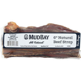 Mud Bay Natural Beef Strap Dog Treats, 6-in, 4-pack