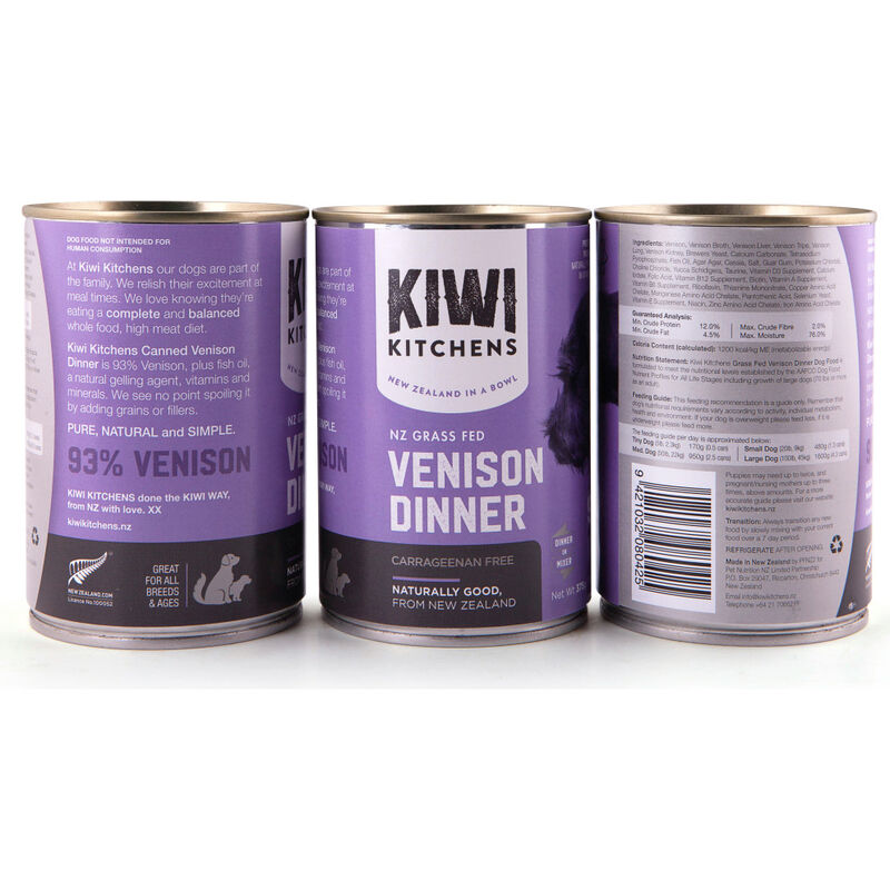 Kiwi Kitchens Canned Dog Food, Venison image number null