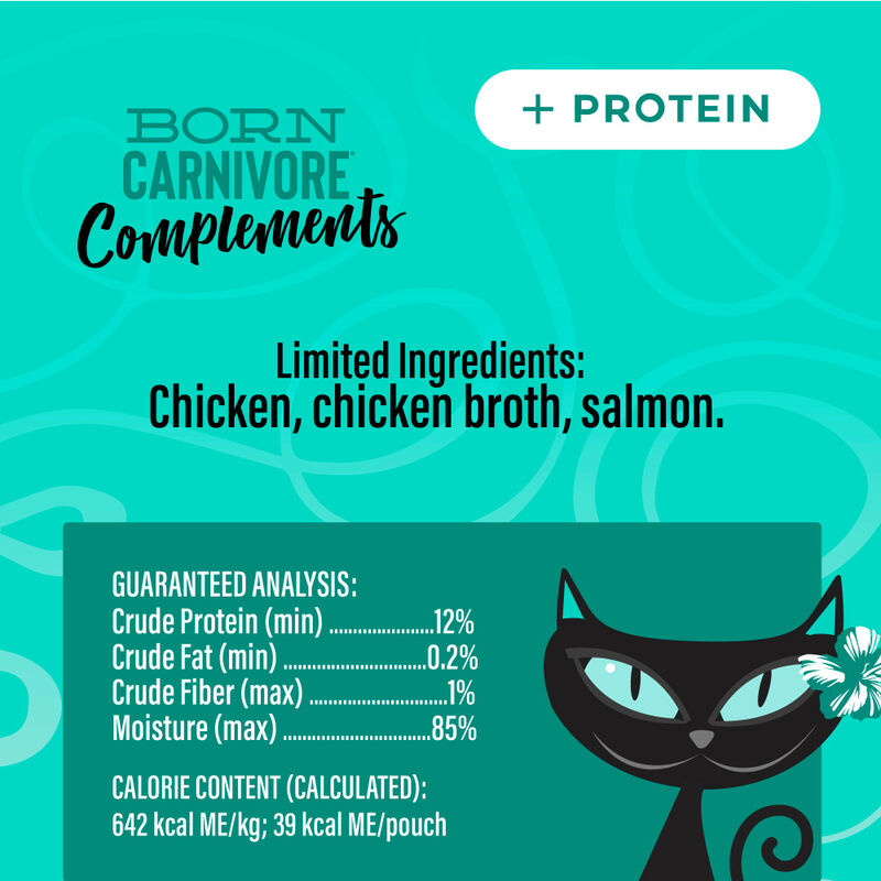 Tiki Cat Born Carnivore Complements Wet Cat Food Topper, Chicken & Salmon, 2.1-oz image number null