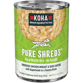 Koha Pure Shreds Canned Dog Food, Chicken & Duck