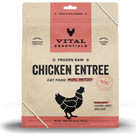 Vital Essentials Raw Frozen Cat Food, Chicken, Mini Patties