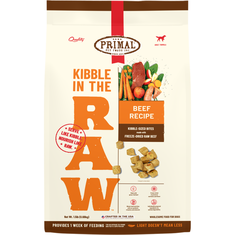 Primal Kibble in the Raw Freeze-Dried Dog Food, Beef image number null