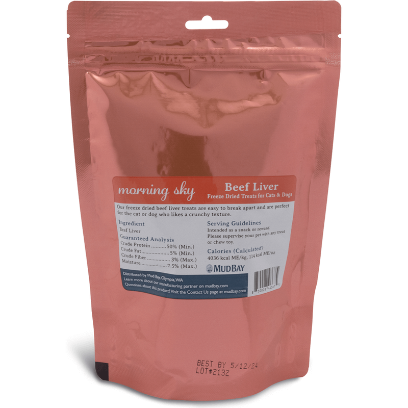 Mud Bay Morning Sky Freeze-Dried Cat & Dog Treats, Beef Liver, 4-oz image number null