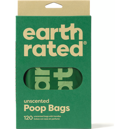 Earth Rated Easy-Tie Dog Poop Bags with Handle, Unscented, 120-count