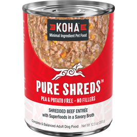 Koha Pure Shreds Canned Dog Food, Beef