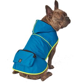 PetRageous Designs Banff Packable Dog Rain Jacket, Blue, XX-Large