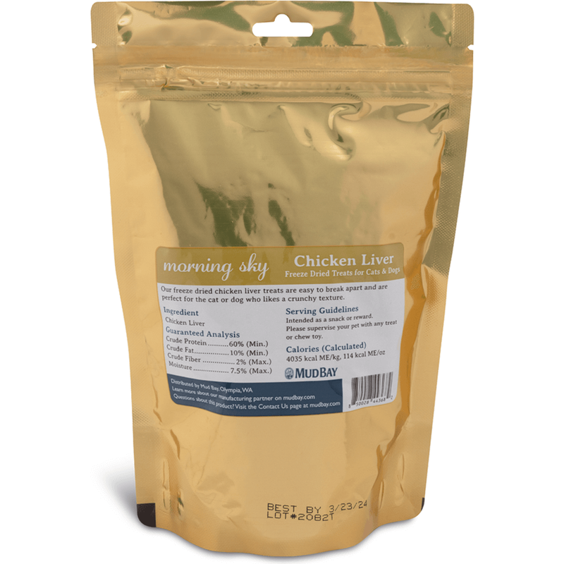 Mud Bay Morning Sky Freeze-Dried Cat & Dog Treats, Chicken Liver, 4-oz image number null