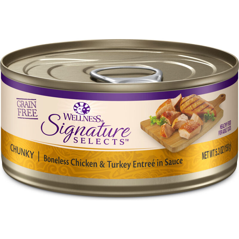 Wellness Core Signature Selects Canned Cat Food, Chunky, Chicken & Turkey, 5.3-oz image number null