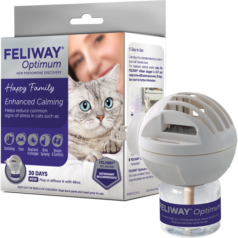 Feliway Optimum Calming Cat Pheromones, Diffuser Kit image number null