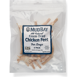 Mud Bay Freeze Dried Chicken Feet Dog Treats, 6-pack