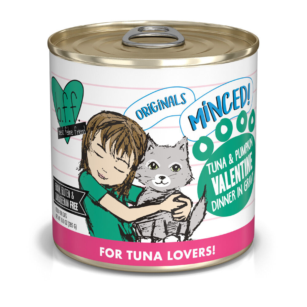 B.F.F. Best Feline Friend Originals Minced Canned Cat Food Tuna Pumpkin Valentine