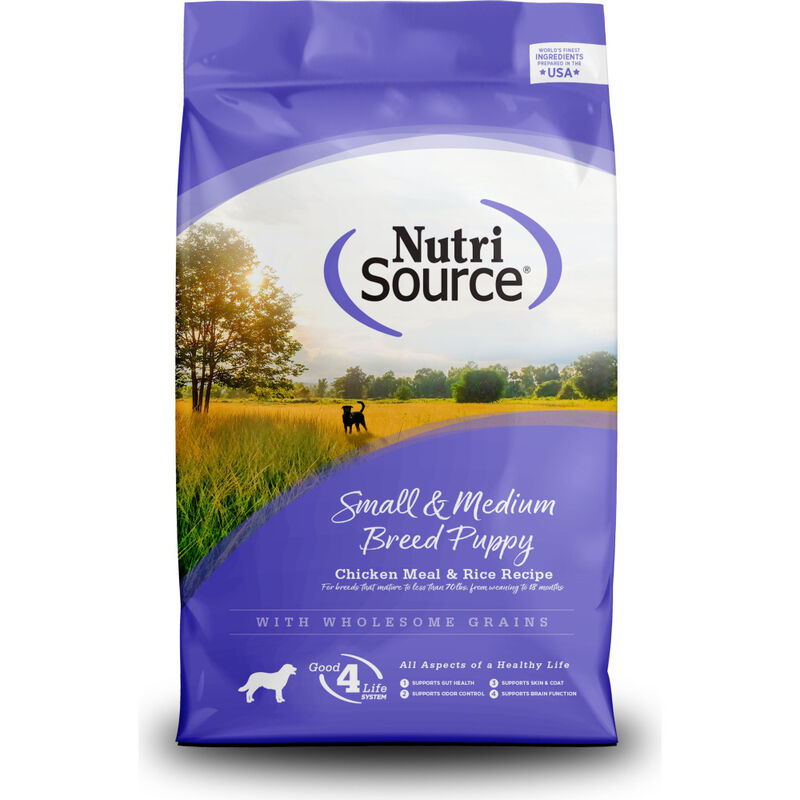 NutriSource Grain Inclusive Dry Dog Food, Small & Medium Breed Puppy image number null