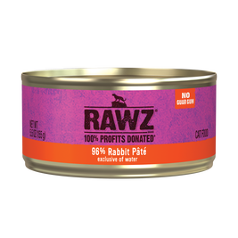 Rawz 96% Pate Canned Cat Food, Rabbit