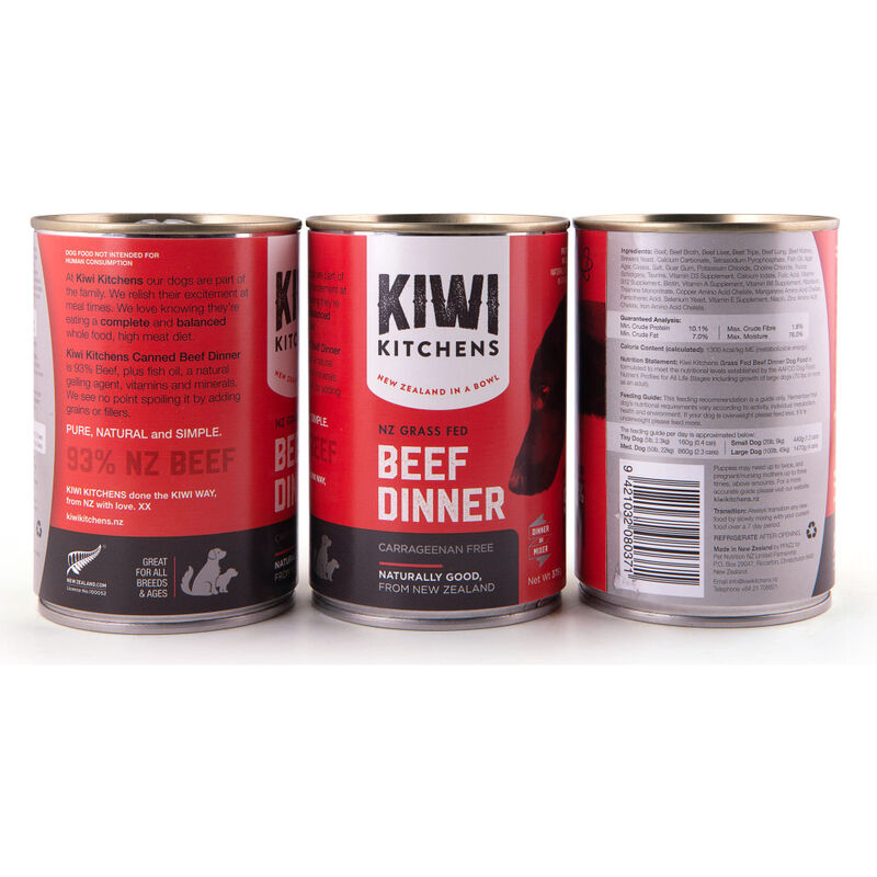 Kiwi Kitchens Canned Dog Food, Beef image number null