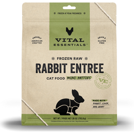 Vital Essentials Raw Frozen Cat Food, Rabbit, Mini Patties