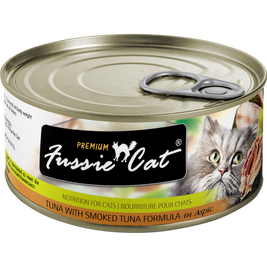 Fussie Cat Premium Canned Cat Food, Tuna & Smoked Tuna