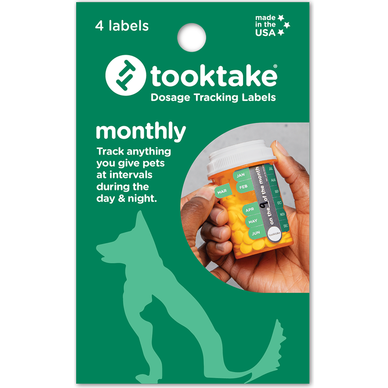 Tooktake Dosage Reminder Labels, Monthly, 4-count image number null