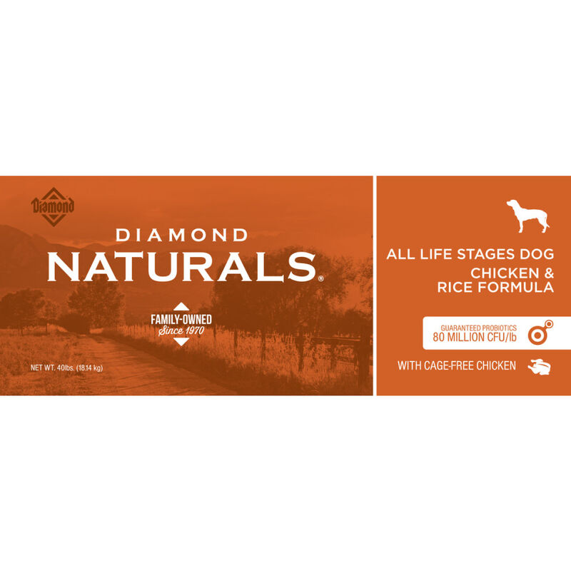 Diamond Naturals Dry Dog Food, Adult & Puppy, Chicken & Rice, 40-lb image number null