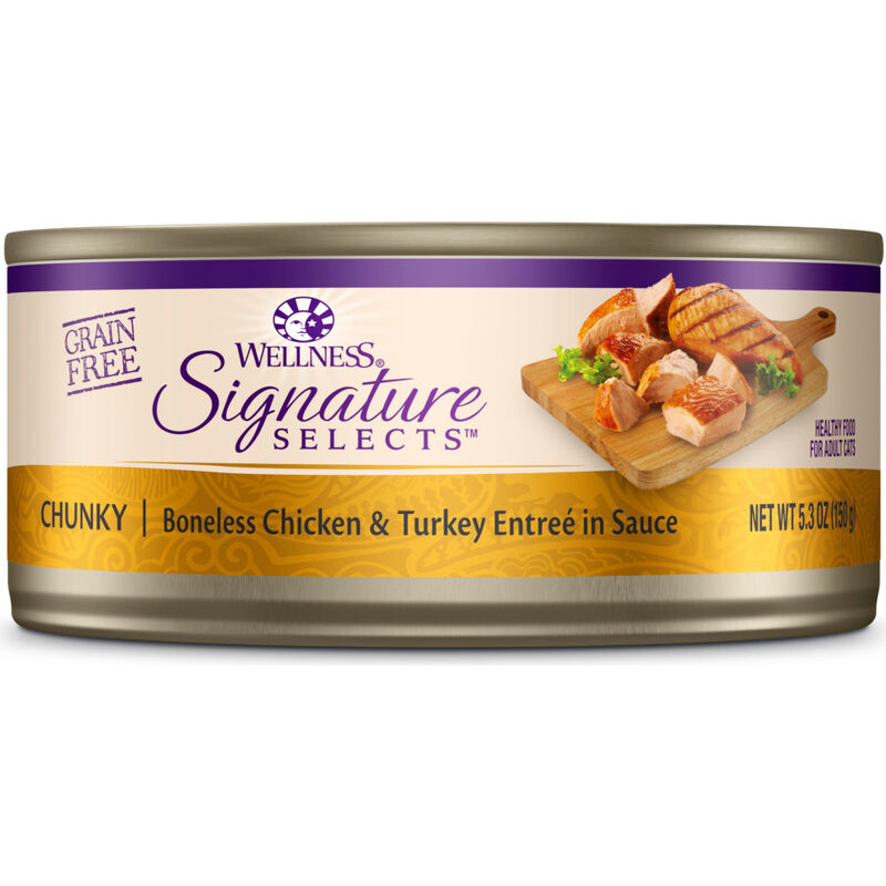 Wellness Core Signature Selects Canned Cat Food, Chunky, Chicken & Turkey, 5.3-oz image number null