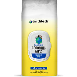 Earthbath Grooming Wipes for Dogs & Cats, Hypo-Allergenic Fragrance-Free, 100-count