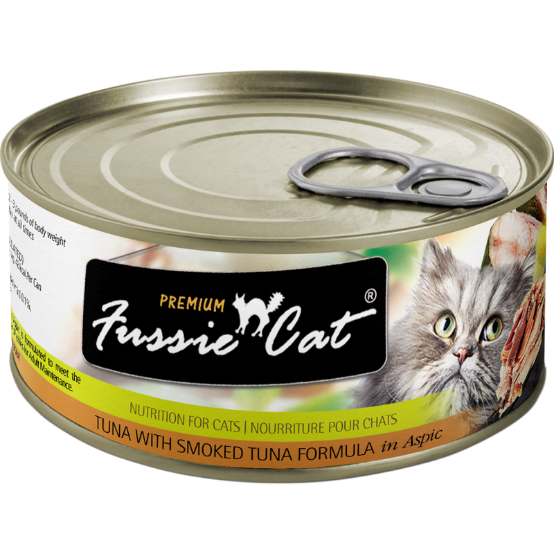 Fussie Cat Premium Canned Cat Food, Tuna & Smoked Tuna, 2.8-oz image number null