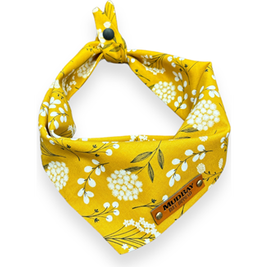 Mud Bay Dog & Cat Bandana, Woodland, Mustard Yellow