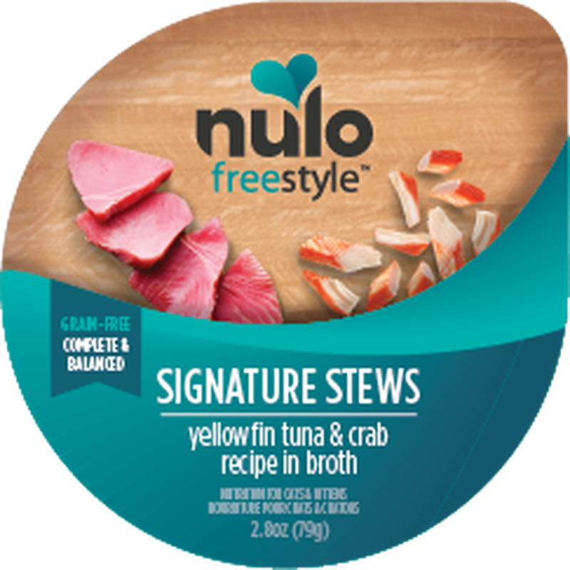 Nulo Freestyle Grain-Free Wet Cat Food, Signature Stews, Yellowfin Tuna & Crab, 2.8-oz image number null