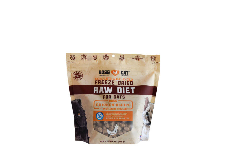 Boss Cat Raw Freeze Dried Cat Food Chicken 9 oz