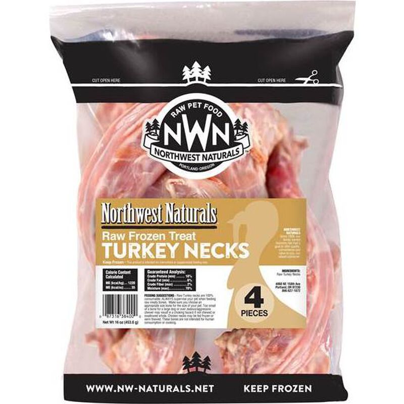 Northwest Naturals Raw Frozen Dog Treats, Turkey Neck, 4-pack image number null