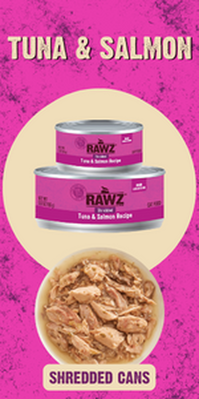 Mud Bay Buy Rawz Shredded Canned Cat Food Tuna Salmon 5.5 oz