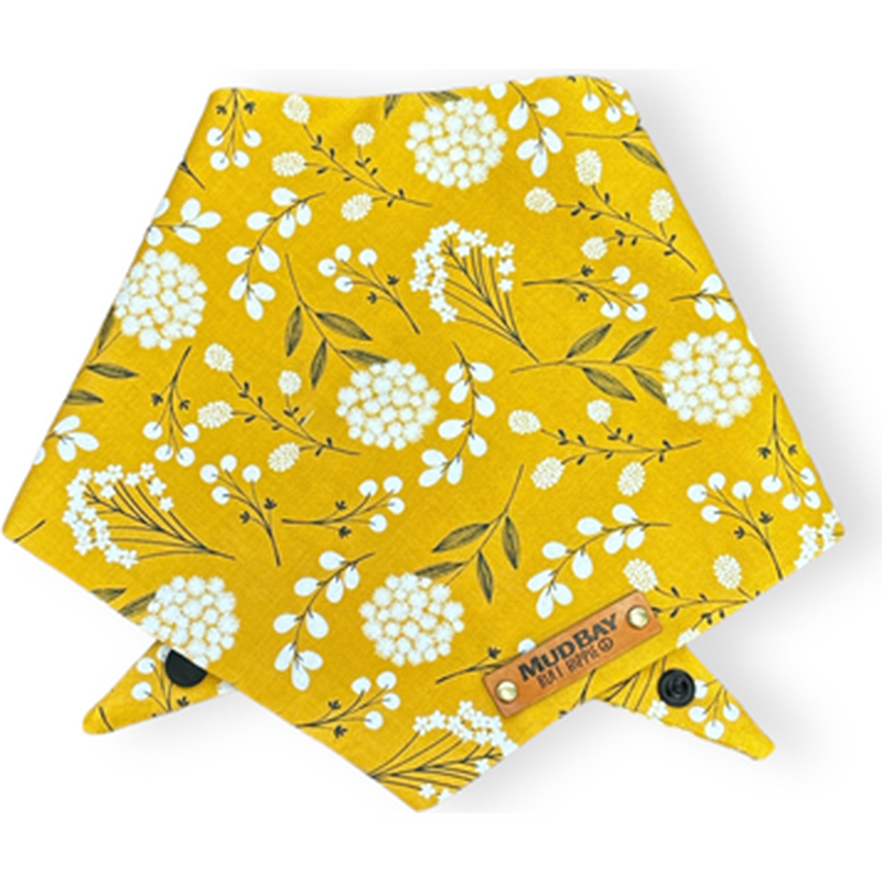 Mud Bay Dog & Cat Bandana, Woodland, Mustard Yellow image number null