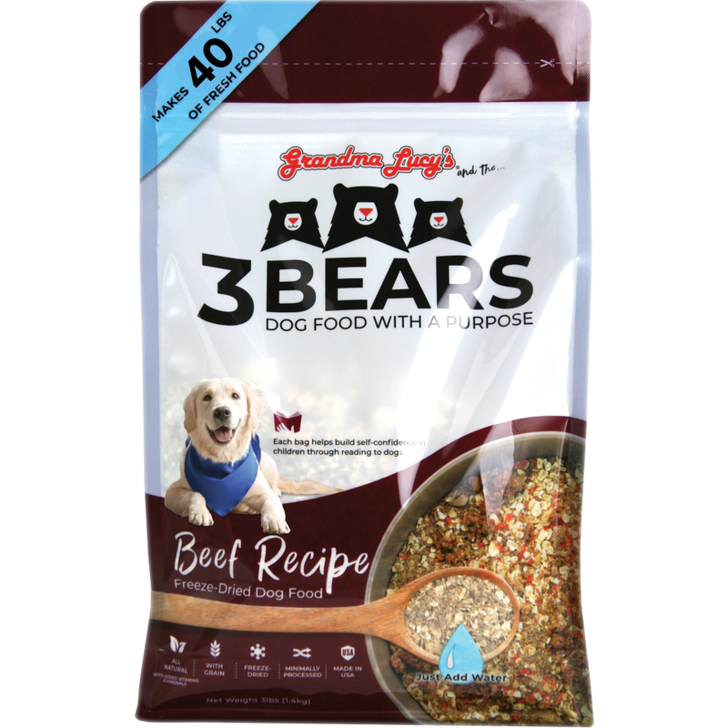 Grandma Lucy 3 Bears Freeze-Dried Dog Food, Beef image number null