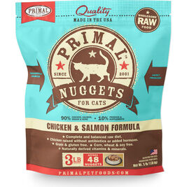 Primal Raw Frozen Cat Food, Nuggets, Chicken & Salmon