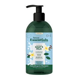 Tropiclean Essentials Hypoallergenic Shampoo for Dogs Puppies & Cats, Goat's Milk, 16-oz