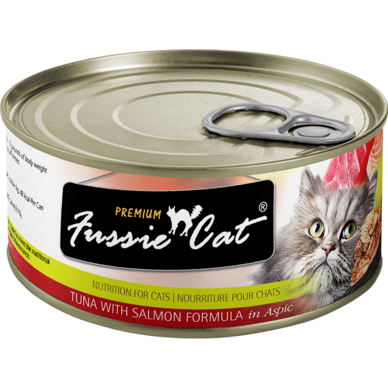 Fussie Cat Premium Canned Cat Food, Tuna & Salmon, 2.8-oz image number null