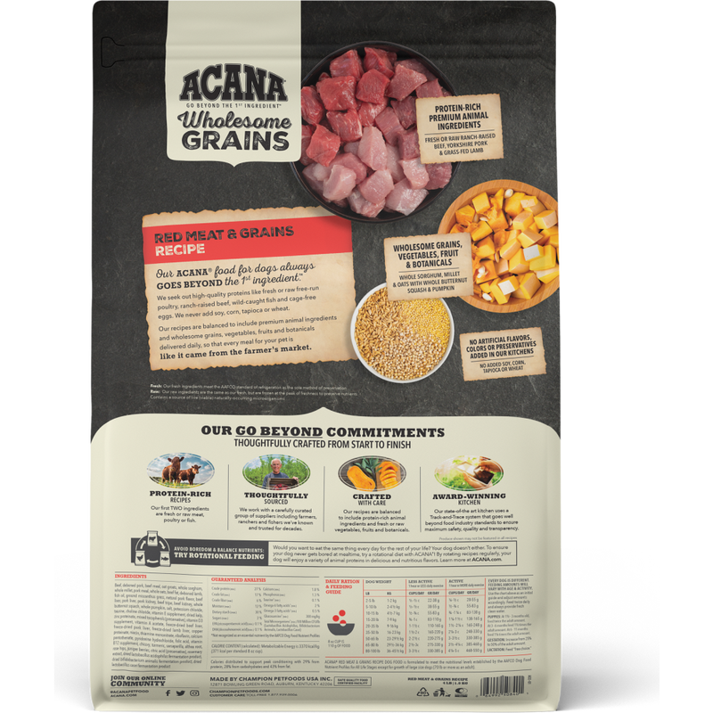 Acana Wholesome Grains Dry Dog Food, Red Meat image number null