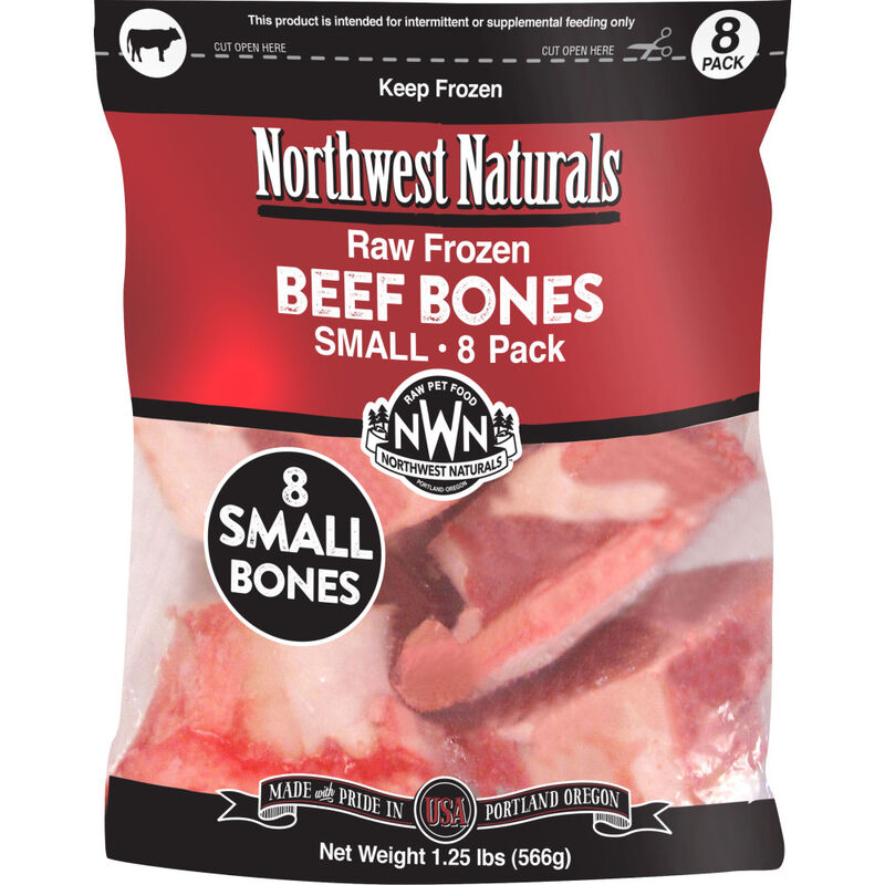 Northwest Naturals Raw Frozen Beef Bone Dog Treats, Small, 8-pack image number null