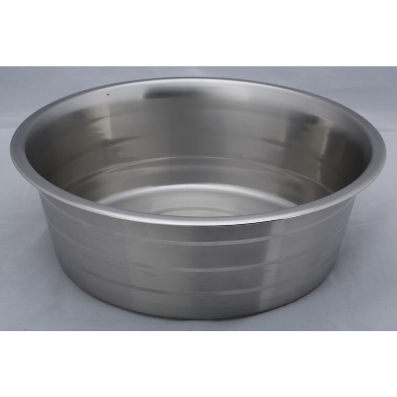 Indipets Standard Dog Bowl, Silver Striped, 16-oz image number null