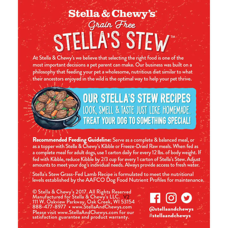 Stella & Chewy's Stella's Stew Wet Dog Food, Grass-Fed Lamb, 11-oz image number null