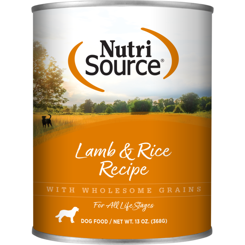 NutriSource Grain Inclusive Canned Dog Food, Lamb & Rice, 13-oz image number null