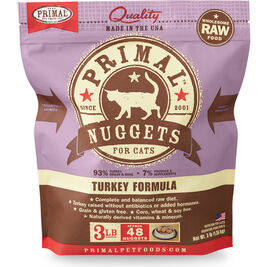 Primal Raw Frozen Cat Food, Nuggets, Turkey