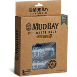 Mud Bay Pet Waste Bags, Scented, 8 Rolls, 160-count