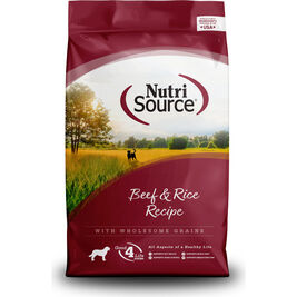 NutriSource Grain Inclusive Dry Dog Food, Beef & Rice